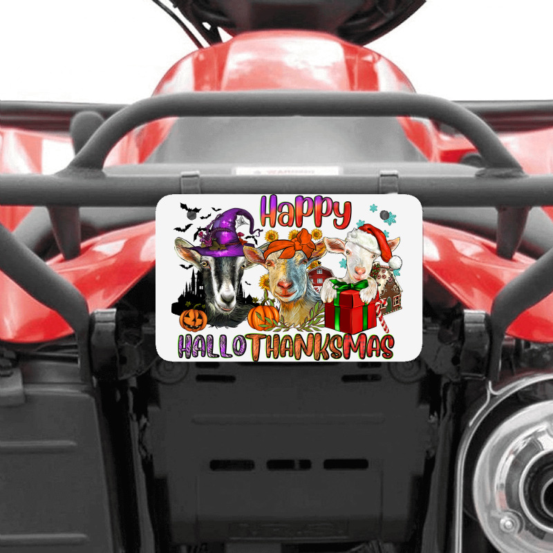 Happy Hallothanksmas Goats Atv License Plate | Artistshot