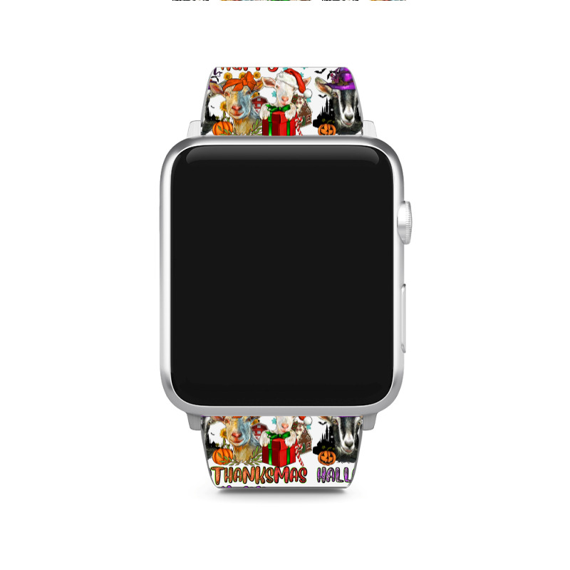 Happy Hallothanksmas Goats Apple Watch Band | Artistshot