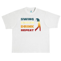 Mens Swing Swear Drink Repeat Golf Lover Urban Heavy T-shirt | Artistshot