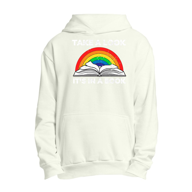 Take A Look It's In A Book Reading Vintage Retro Rainbow Urban Pullover Hoodie by trokeryth | Artistshot