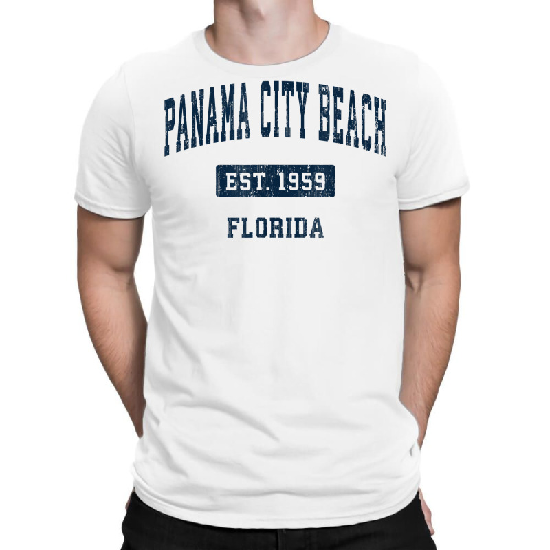 Panama City Beach Florida Fl Vintage Sports Established Navy T Shirt T-Shirt by phuongvu | Artistshot