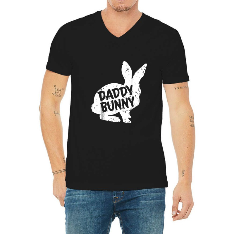 Daddy Dad Bunny Matching Group Funny Family Easter V-neck Tee | Artistshot