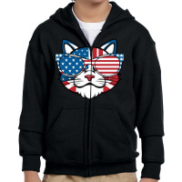 American Cat Youth Zipper Hoodie | Artistshot