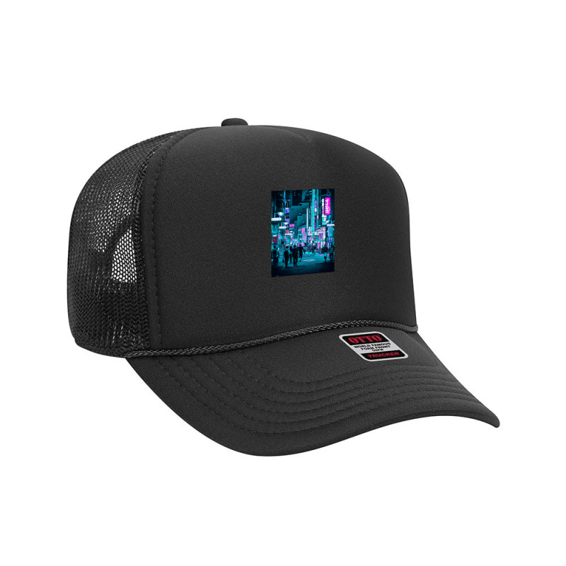 Tokyo Neon Night Synthwave Foam Trucker Hat by Jeff_Nugroho | Artistshot