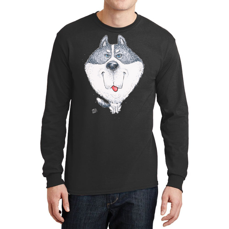 Husky T  Shirt Siberian Husky Dog T  Shirt Long Sleeve Shirts by skeletonpeony | Artistshot