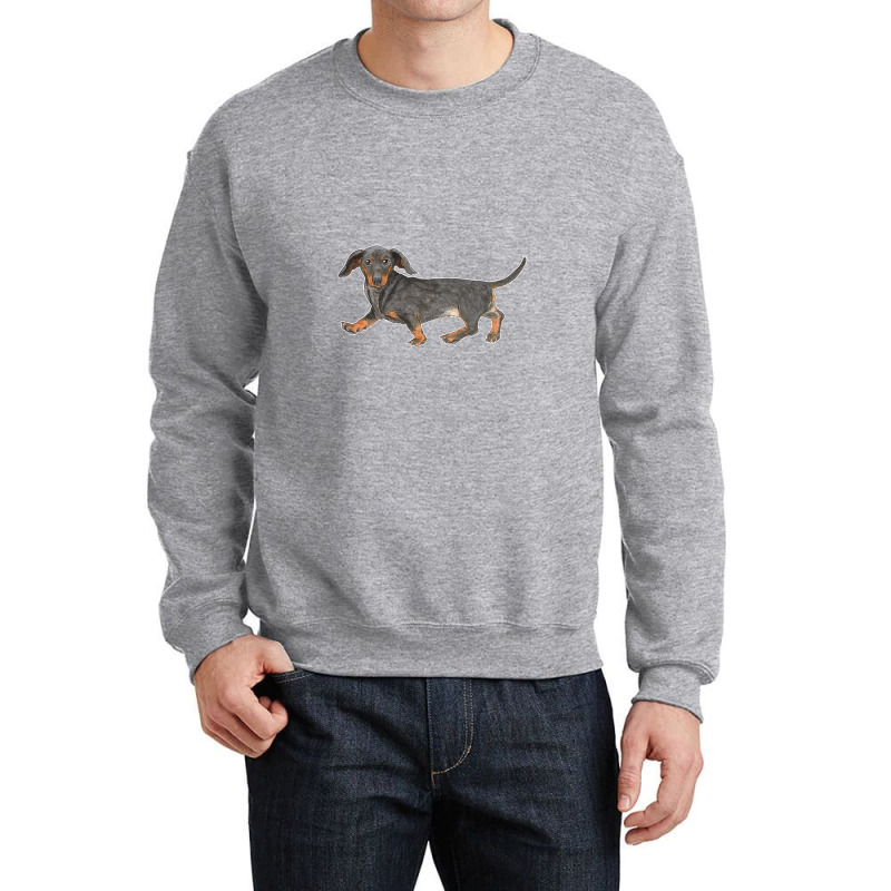 Black And Tan Dachshund Crewneck Sweatshirt by yongbiyb | Artistshot