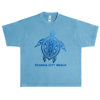 Panama City Beach Fl Tribal Tattoo Blue Sea Turtle Souvenirs T Shirt Urban Heavy T-shirt | Artistshot