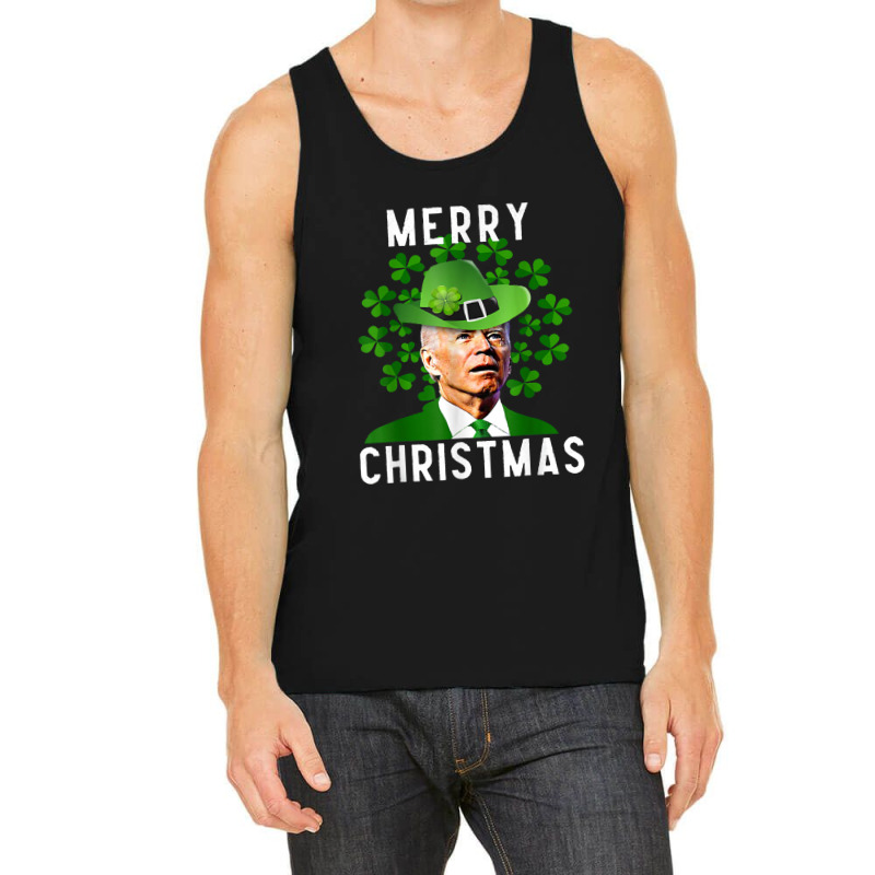 Funny Joe Biden Merry Christmas Confused St Patricks Day Tank Top | Artistshot