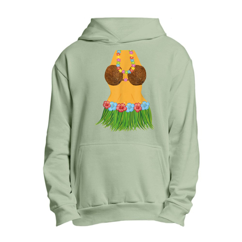 Hula Dancer Shirt Lei Flowers Coconut Bra Grass Skirt Urban Pullover Hoodie | Artistshot