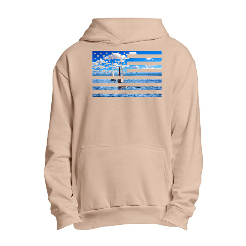 Sail Boats On American Flag  Usa Sailing  Sailor T Shirt Urban Pullover Hoodie | Artistshot