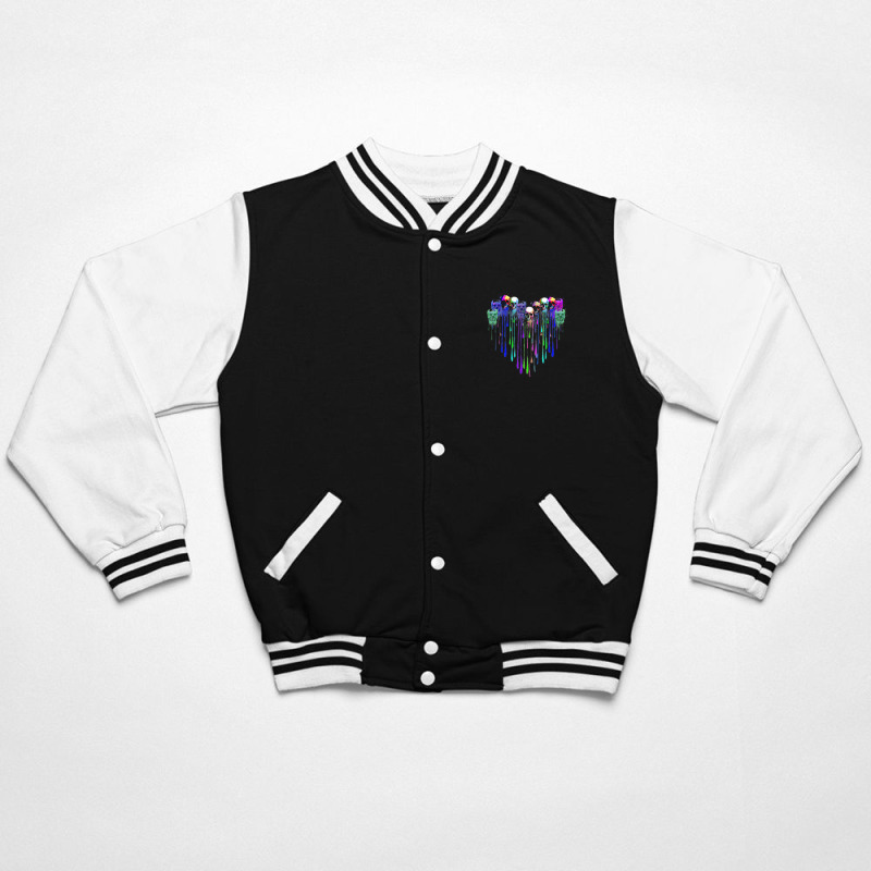 Colorful Heart Skull Dripping Bomber Jacket | Artistshot