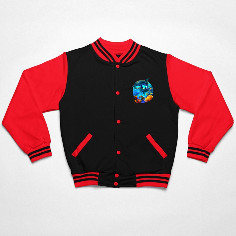 Dolphin Sea Life Save The Ocean Marine Biology Aquarium Bomber Jacket | Artistshot