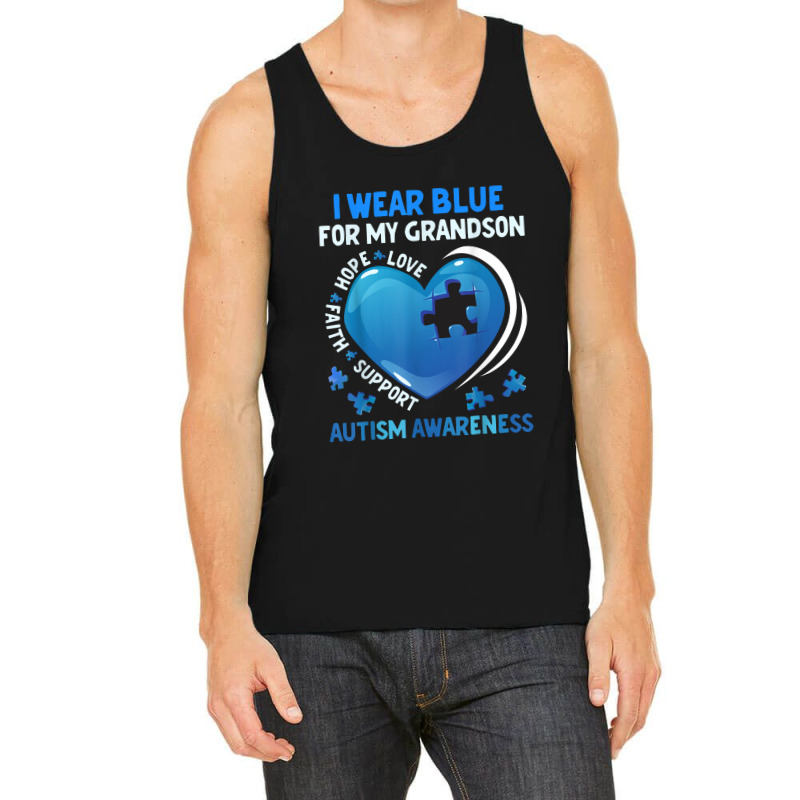 Grandma Grandpa I Wear Blue For My Grandson Autism Awareness Tank Top | Artistshot