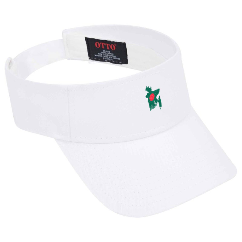 Bangladesh Map Flag Drawing Line Art Visor Hat | Artistshot