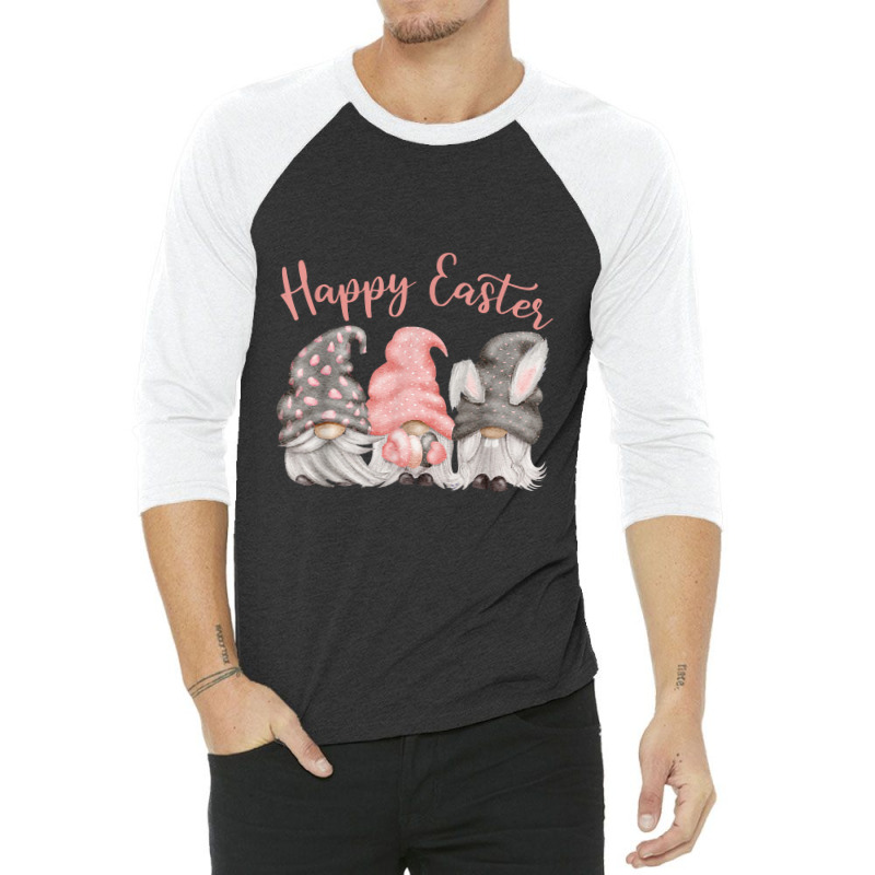 Happy Easter Gnomies Bunny Ears Easter Gnome Family Hunting 3/4 Sleeve Shirt | Artistshot