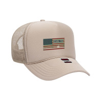 Uss Ronald Reagan Cvn 76 Vintage American Flag Gift Foam Trucker Hat | Artistshot