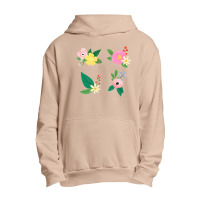 Colorful Floral Sticker Collection Urban Pullover Hoodie | Artistshot