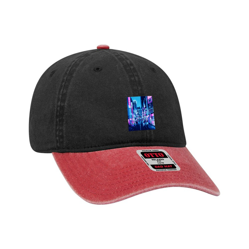 Tokyo Neon Night Synthwave Dyed Cap by Jeff_Nugroho | Artistshot