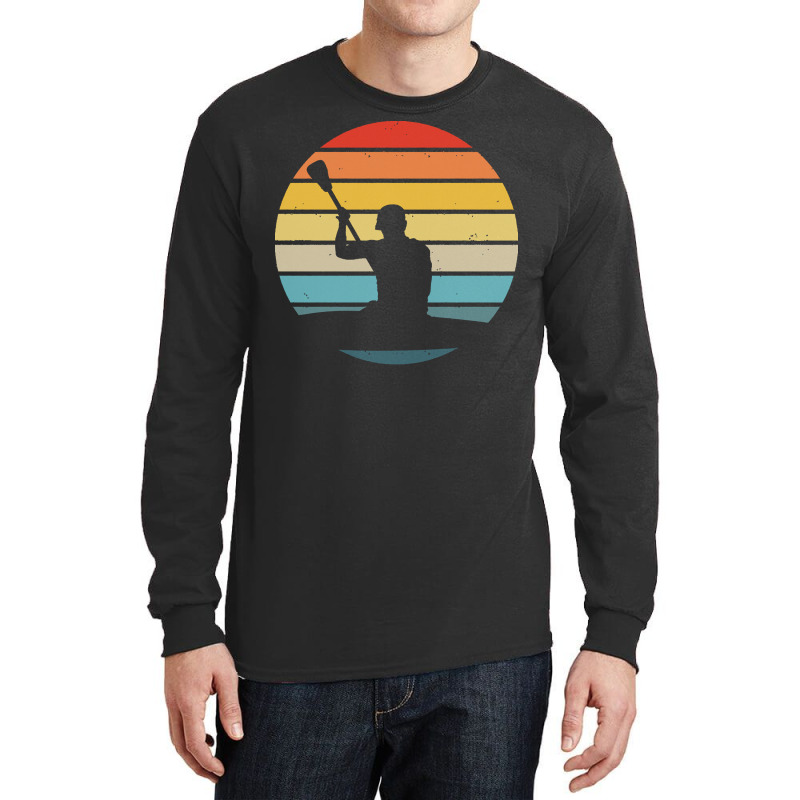 Canoe T  Shirt Canoeing Silhouette On A Distressed Retro Sunset Produc Long Sleeve Shirts | Artistshot