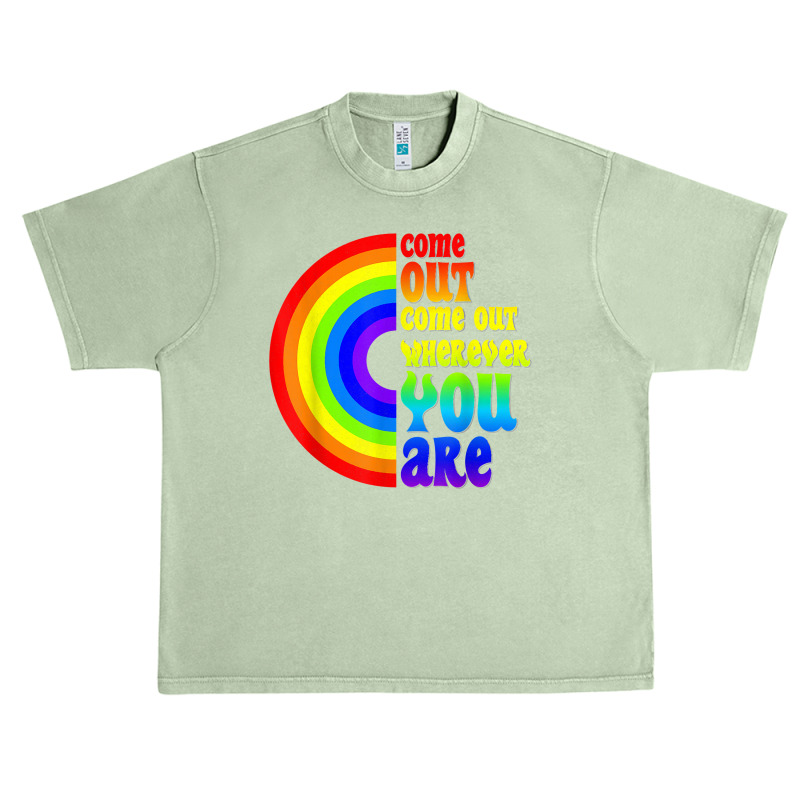 Gay Pride Come Out Wherever You Are Rainbow Flag Lgbt Lgbtq T Shirt Urban Heavy T-shirt | Artistshot