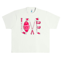 Funny Valentines Day Player Goalie Ice Hockey Heart Apparel T Shirt Urban Heavy T-shirt | Artistshot