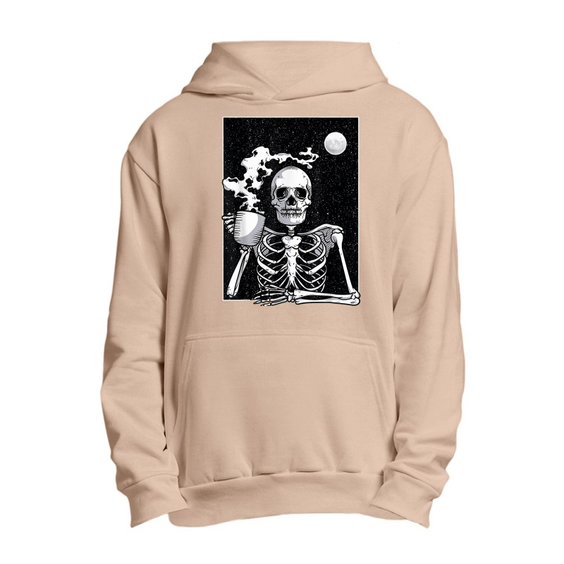 Skeleton Drinking Coffee Halloween Costume T Shirt Urban Pullover Hoodie | Artistshot