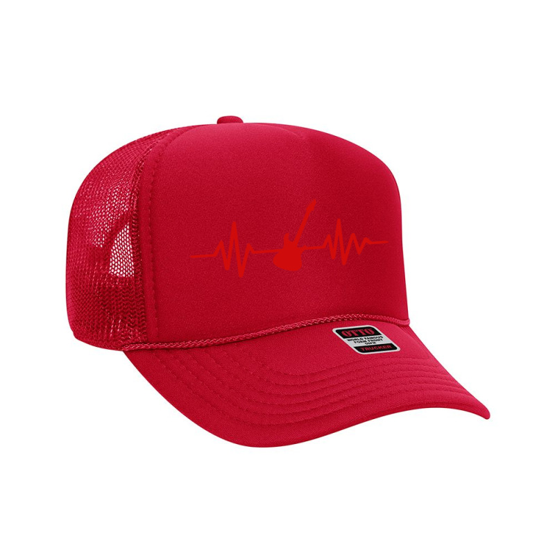 Heartbeat Electric Guitar Foam Trucker Hat by Lissette | Artistshot