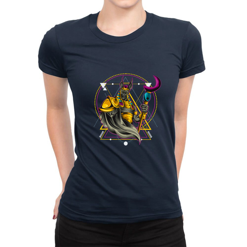 Anubis Vector Ladies Fitted T-Shirt by Chiks | Artistshot