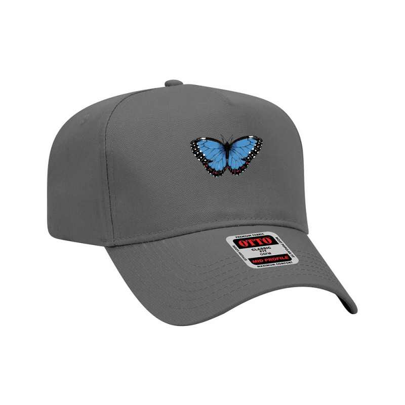 Bluemorphopar T  Shirt Blue Morpho Butterfly T  Shirt Adjustable Baseball Cap by unwieldystatement | Artistshot