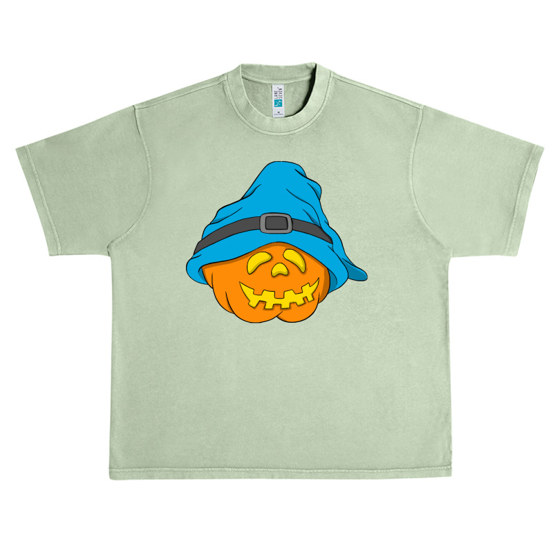 Halloween Jack O Lantern T  Shirt Slouchy Hat Halloween Pumpkin Blue V Urban Heavy T-shirt | Artistshot