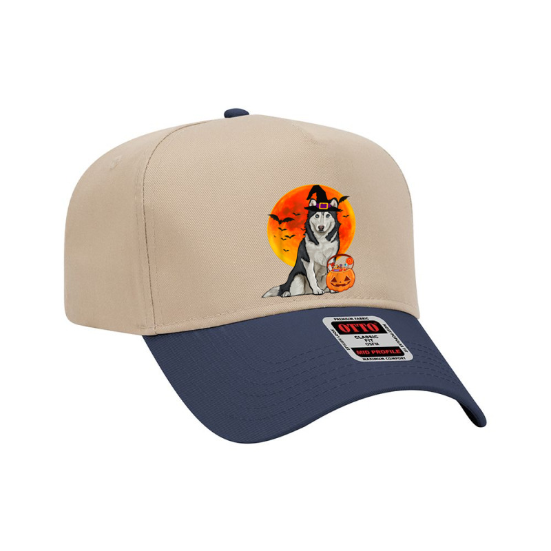 Dog Halloween Siberian Husky Jack O Lantern Pumpkin Adjustable Baseball Cap by Brynlee-Everett | Artistshot