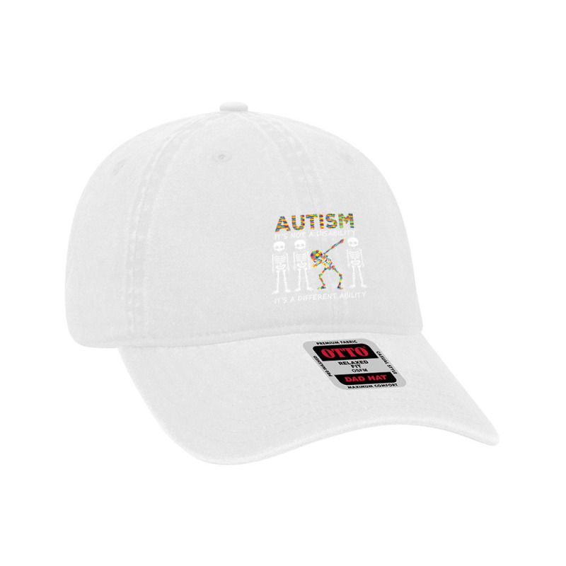 Autism It's A Different Ability Funny Dabbing Skeleton Gifts Premium T Dyed Cap by trokeryth | Artistshot