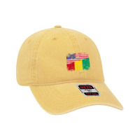 Guinean Roots  Half American Flag  Usa Guinea Flag T Shirt Dyed Cap | Artistshot