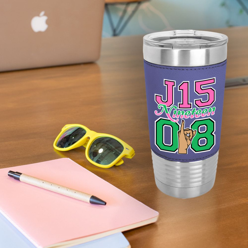 J15 Nineteen 08 Founder's Day Aka Women Hand Sign Sweatshirt Leatherette Tumbler | Artistshot