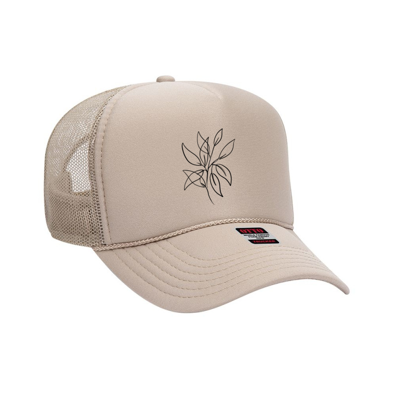 Leaves One Line Art Foam Trucker Hat by Doodle Intent | Artistshot