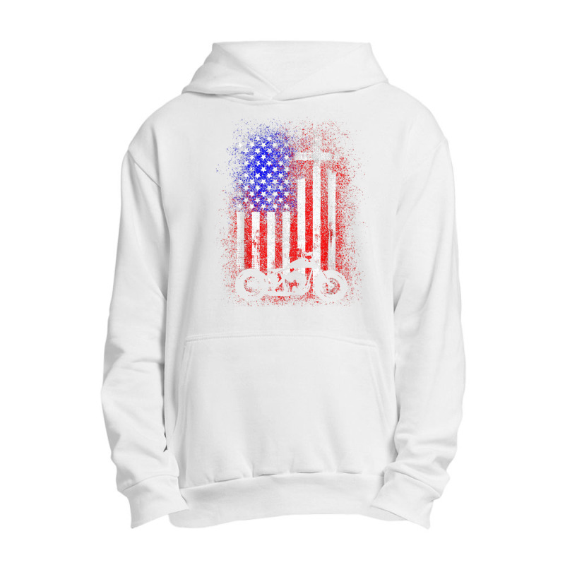 Vintage Motor Bike Usa Flag Christian Faith For Bikers Retro Vintage Urban Pullover Hoodie by Aria-Proctor | Artistshot