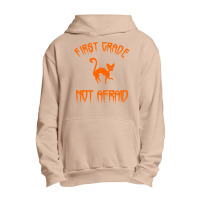 Halloween T  Shirt First Grade Halloween 1st Grade Not Afraid Cat T  S Urban Pullover Hoodie | Artistshot