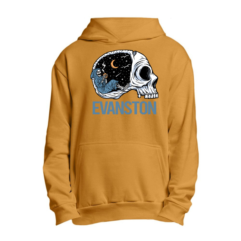 Evanston T  Shirt Chilling Skeleton Evanston T  Shirt Urban Pullover Hoodie | Artistshot