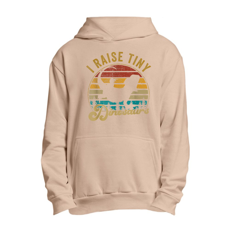 I Raise Tiny Dinosaur Funny Vintage Retro 70s Bearded Dragon Day Gift Urban Pullover Hoodie | Artistshot