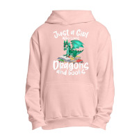 Just A Girl Who Loves Dragons And Books Reading Dragon Graphic Urban Pullover Hoodie | Artistshot