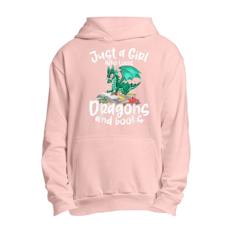 Just A Girl Who Loves Dragons And Books Reading Dragon Graphic Urban Pullover Hoodie by HailieDesign | Artistshot