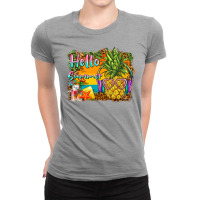 Hello Summer Pineapple Ladies Fitted T-shirt | Artistshot