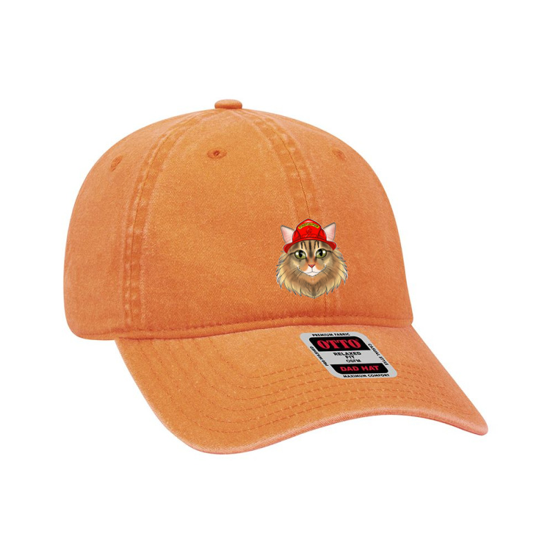 Cat Lover I Fireman Cat I Firefighter Siberian Cat Premium Dyed Cap by Yuh2105 | Artistshot