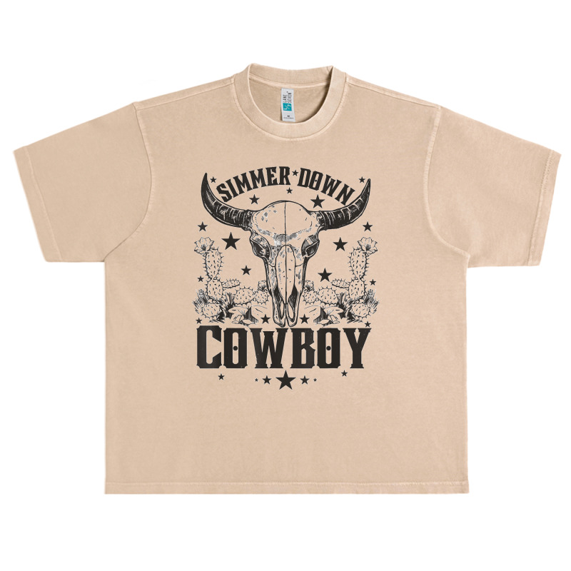 Western Bull Skull Simmer Down Cowboy Cowgirl Country Urban Heavy T-shirt | Artistshot