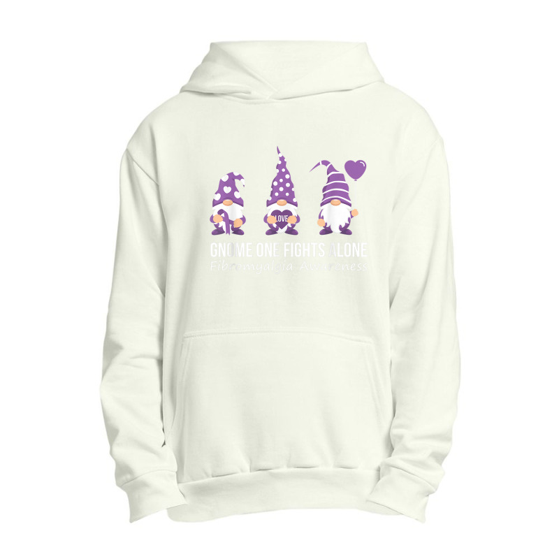 Gnome One Fights Alone  Fibromyalgia Awareness Warrior Urban Pullover Hoodie by NathanielDesign | Artistshot