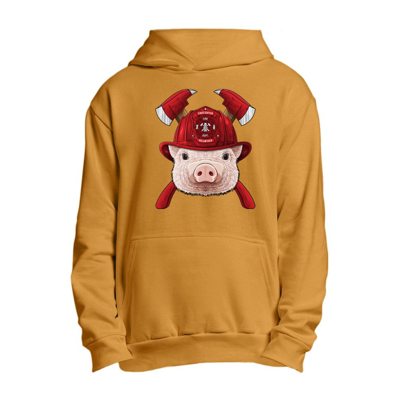 Firefighter Pig Fireman Boys Kids Fire Rescue Farm Animal 249 Urban Pullover Hoodie by peafowl | Artistshot