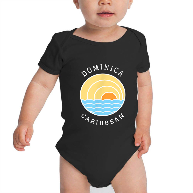 Dominica Island Colorful Retro Sunset Ocean Wave Novelty Art Baby Bodysuit by Yuh2105 | Artistshot