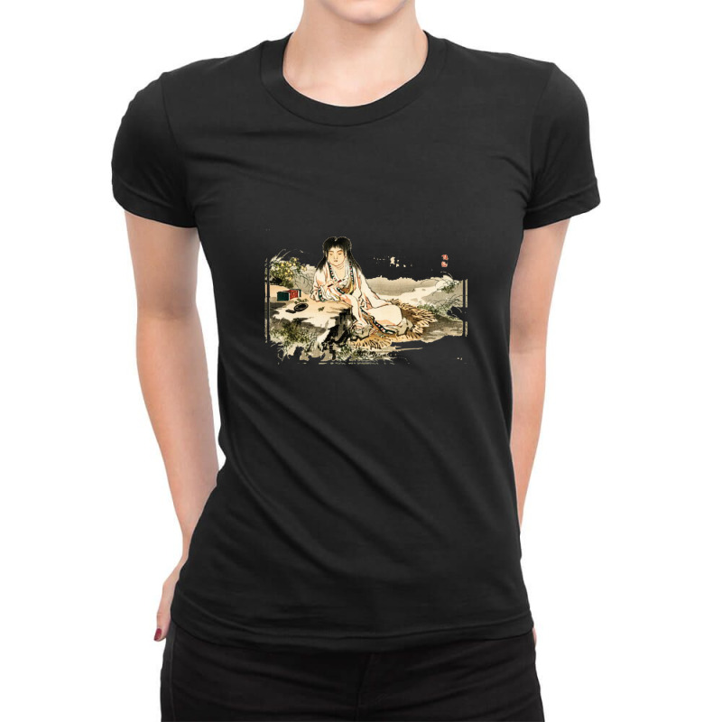 Eight Sights In The Environs Of Edo 3 By Utagawa Hiroshige 106677064 Ladies Fitted T-Shirt by susan12 | Artistshot