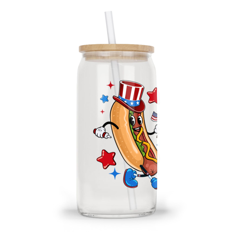 4th Of July Hot Dog Sleeve Dark Glass Tumbler | Artistshot