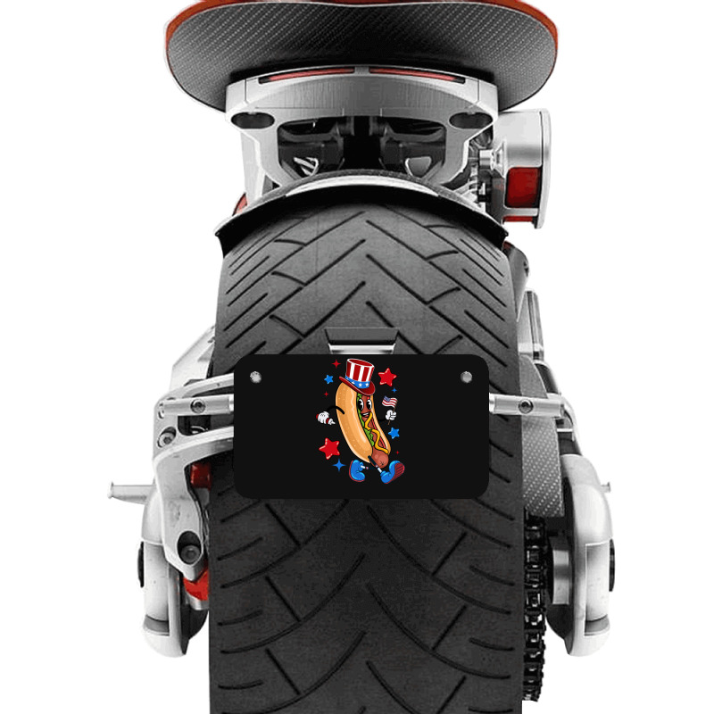 4th Of July Hot Dog Sleeve Dark Motorcycle License Plate | Artistshot